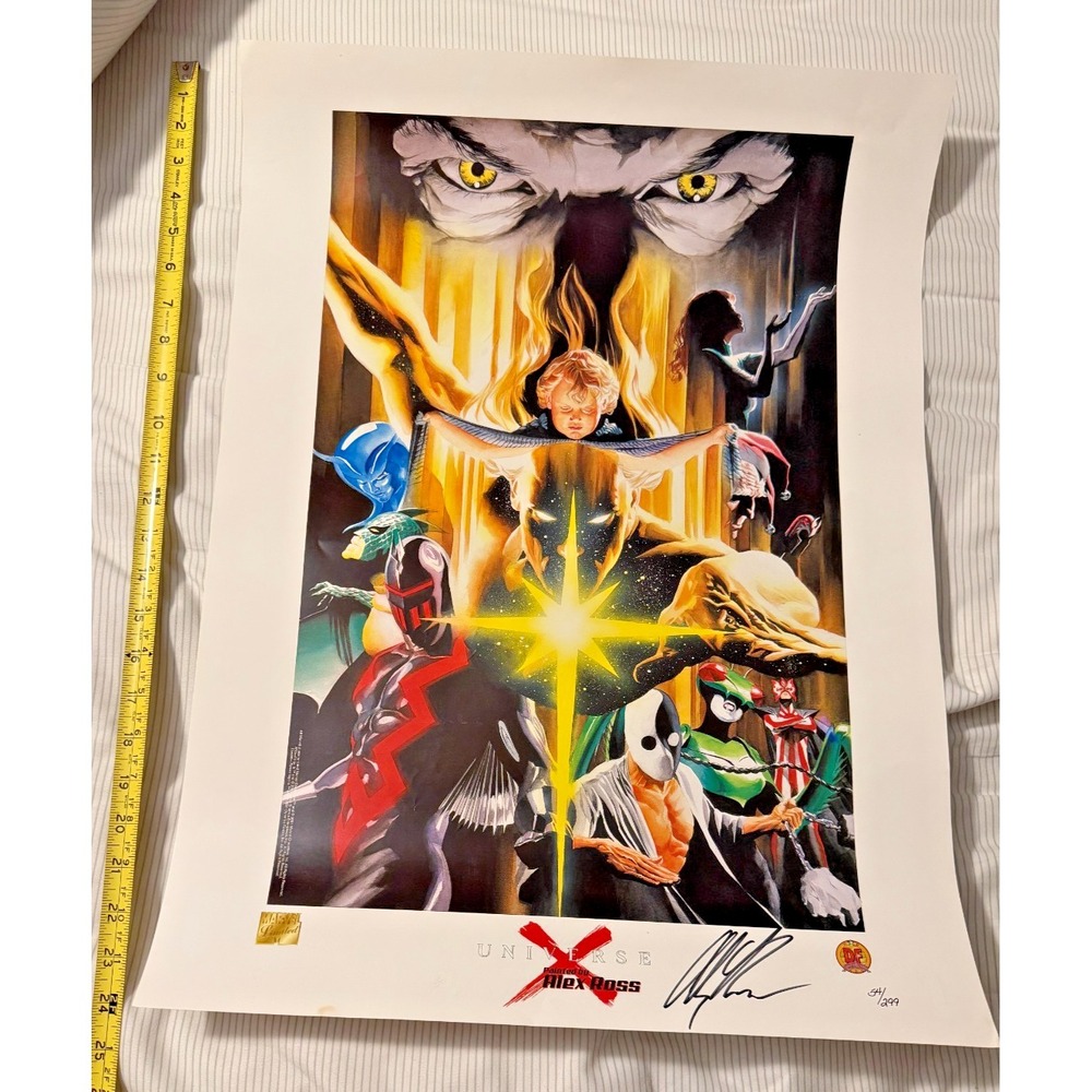 Alex Ross Universe X Signed 54/299 Marvel Limited‎ DF Lithograph 24x36 Rare